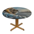 thumbnail image 3 of WYYP A Majestic Lion Outdoor Fitted Round Tablecloth 100% Polyester Fiber White, 3 of 8