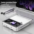 thumbnail image 7 of MonsDirect for 6.7 inch Samsung Galaxy Z Flip 3 5G 2021 Case with A Capacitance Pen, Two Hinge Protection Hard PC Back Anti-Drop Shockproof Full Coverage with S Pen Holder for Galaxy Z Flip 3, Clear, 7 of 7