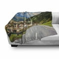 thumbnail image 3 of Landscape Soft Flannel Fleece Blanket, Road in the Alps Small Town with Colorful Houses Clouds Clear Sky Rural Scenery, Cozy Plush for Indoor and Outdoor Use, 50" x 70", Multicolor, by Ambesonne, 3 of 6