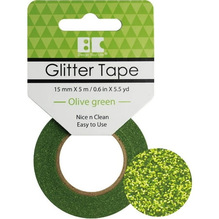 Best Creation Glitter Tape 15mmX5m-Olive Green