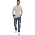 thumbnail image 6 of GIRUNS Men's Turtleneck Sweater Long Sleeve Basic Slim Fit Knitted Pullover Thermal Tops Apricot M, 6 of 8