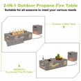 thumbnail image 3 of Vornel 42" Propane Fire Pit Table with LED Light - 50,000 BTU with Wind Guard (Gray Brown/Golden Light), 3 of 5