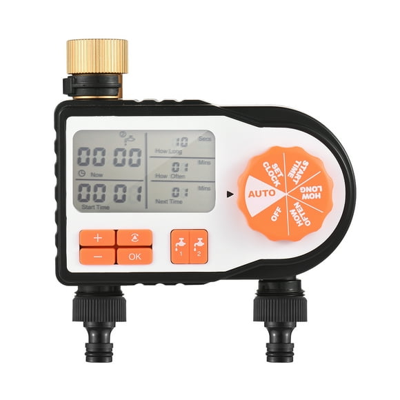 Digital Automatic Watering Timer with 2 Hose Connectors Programmed Garden Irrigation Timer Faucet Sprinkler Intelligent