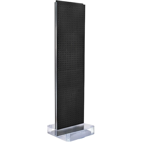 Azar Displays 700770-BLK TWO-SIDED PEGBOARD FLOOR DISPLAY NON- REVOLVING ROUND STUDIO BASE. PANEL SIZE: 16" W X 60" H, Black