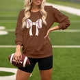 thumbnail image 2 of HUITKMM Chandail Surdimensionné Femme Chandail à Capuchon Surdimensionné à Imprimé de Football pour Femmes – Chandail à Col Rond Décontracté 3992 S, 2 of 4