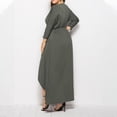 thumbnail image 4 of Awdenio Spring Dresses for Women Plus Size Wedding Guest Maxi Dress Long Sleeve Wrap V Neck High Low Split Ruffle Cocktail Dress,Size 4XL, 4 of 4