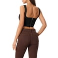 thumbnail image 3 of INSPIRE CHIC Women's Sleeveless Bustier Corset Top Zip Back Sexy Clubwear Party Crop Top Black S, 3 of 5