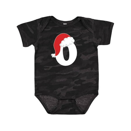 

Inktastic Christmas Letter O Santa Hat Alphabet Gift Baby Boy or Baby Girl Bodysuit