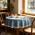 thumbnail image 5 of Tassel Tablecloth, Waterproof Dining Cover, Oil Proof Rectangular Mat, Elegant Embroidered Design and Stain Resistant Surface for Coffee Tables, Dining Tables, and Party Banquets, 5 of 6
