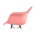 thumbnail image 6 of 2xhome Set of 2 Modern Dining Side Chairs From Molded Plastic Armchair Shell with Natural Wooden Legs, Coral Pink, 6 of 7