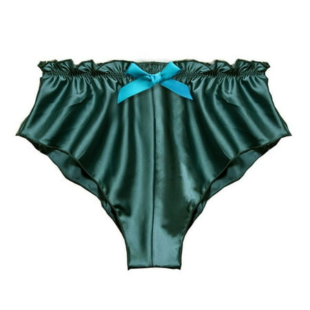 

Silk Satin Womens Sexy Panties Flowers Floral Plus Size Lace Pajamas Underwear Women Shorts G XXXL