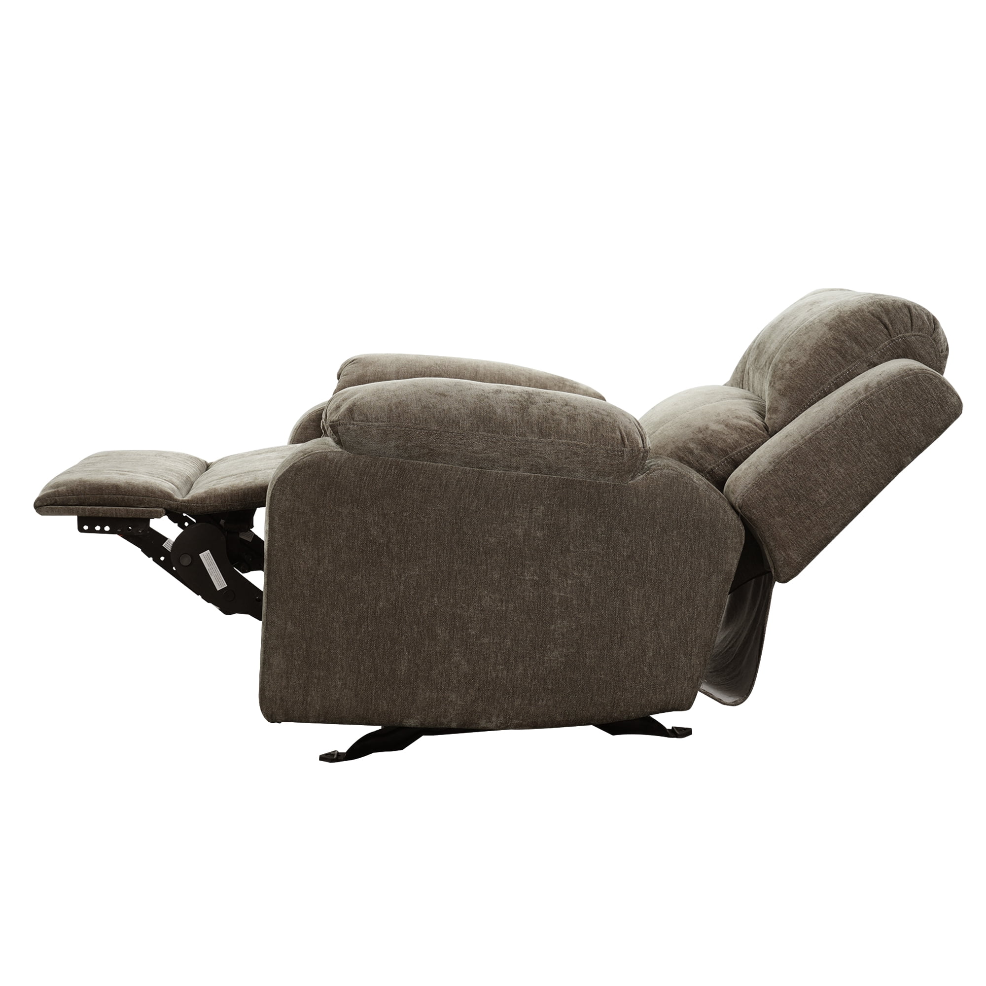 TiramisuBest Manual Recliner Chair,Chenille Upholstered Adjustable Lounge Armchair for Living Room,Brown