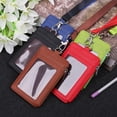 thumbnail image 2 of Leather ID Badge Cards Holder Lanyard Credit Card for Case Business Organizer Ba, 2 of 13