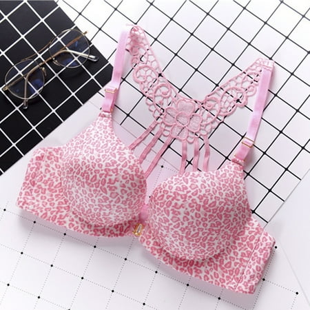 

CTEEGC Bras for Women Print Cross Back Non-marking Bra Comfortable Wireless Straps Underwear Promotion