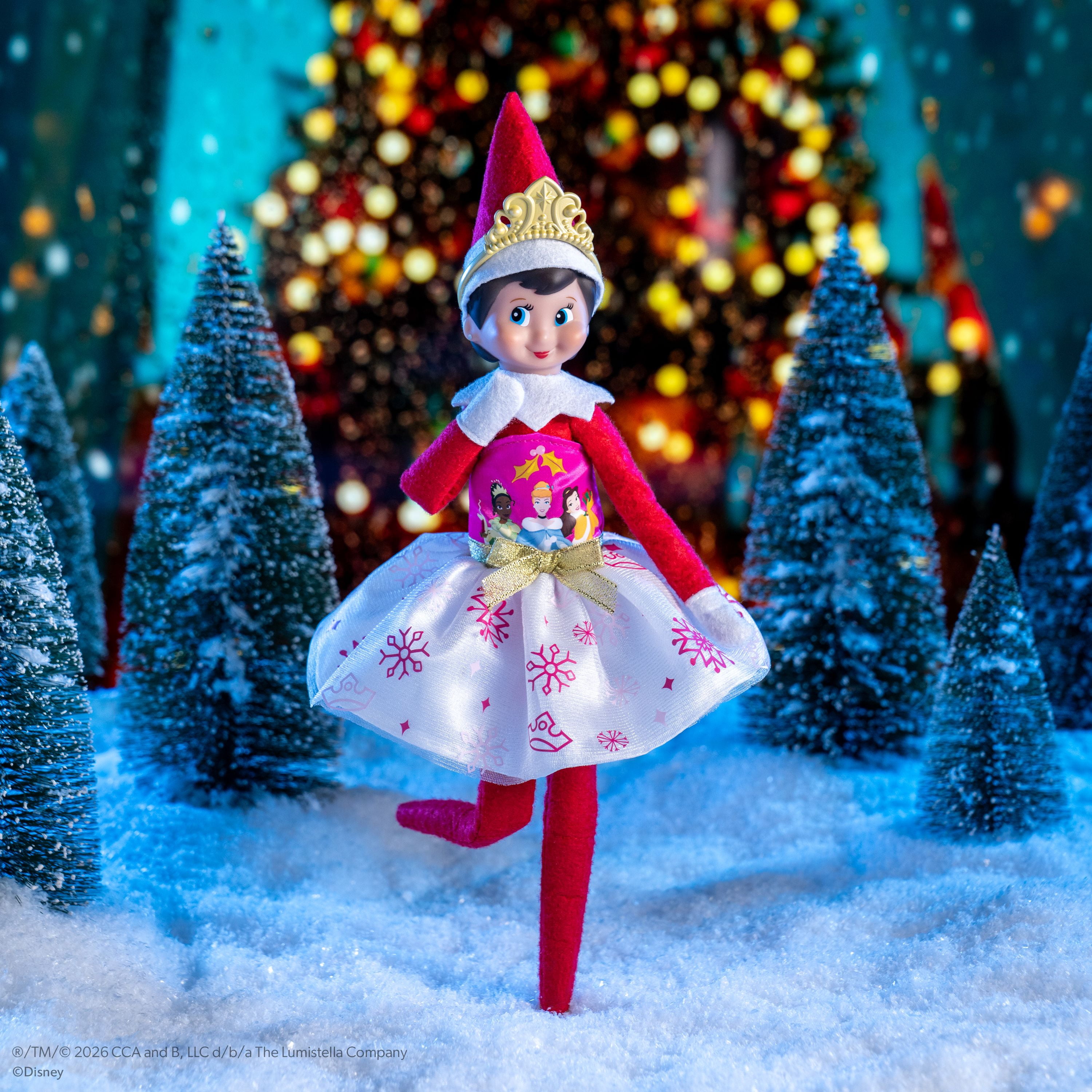 The Elf on the Shelf Disney Princess Pretty in Pink Party Dress & Tiara - Scout Elf Not Included