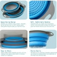 thumbnail image 6 of BYXAS Collapsible Colander Set of 2 Silicone Kitchen Strainer Set, Perfect for Draining Pasta, Vegetable and fruit for Kitchen and Travel Use (Blue), 6 of 6
