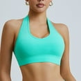 thumbnail image 2 of Timegard Women Sports Bra Seamless Wireless V Neck High Support Open Back Yoga Gym Workout Crop Tank Top, 2 of 5
