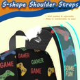 thumbnail image 5 of Game Controller Black Pattern 17" School Backpacks for Teens,Waterproof Oxford Fabric,S-Shape Padded Straps for School,Travel,Hiking,Camping, 5 of 6