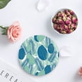 thumbnail image 4 of FMSHPON Leaves Texture Pattern Set of 4 Round Coaster for Drinks, Absorbent Ceramic Stone Coasters Cup Mat with Cork Base for Home Kitchen Room Coffee Table Bar Decor, 4 of 6