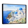 thumbnail image 2 of Designart "Greek Isles Village Blue and White Beauty III" Landscapes Framed Wall Art - Country Blue Greece Entryway Framed Wall Art, 2 of 6