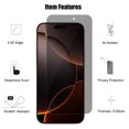 thumbnail image 6 of UZWZW (4+2) for iPhone 16 Pro Max (6.9 inch) Privacy Screen Protector Tempered Glass with Camera Lens Protector, 6 of 7