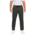 thumbnail image 4 of FRSASU Men's Casual Solid Color Pants Regular Fit Elastic Waist Drawstring Twill Pants Straight Leg Chino Pants Dark Gray, 4 of 7