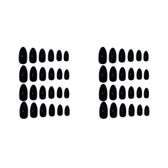 Soidarity 24 Pieces False Nails Press-on Stick-on Full Tips Nail DIY Fingernails Wearable Tips Manicure Supplies Art Sticker Cover Tools Negro 2piezas Soidarity CBP469618