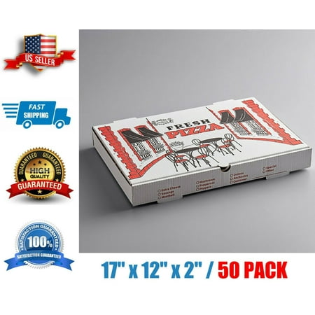 Pizza Box 17" x 12" x 2" - 50/Case Corrugated FREE & FAST SHIPPING