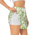 thumbnail image 2 of Bixox Women's Kawaii Avocado pattern 2 in 1 Running Shorts - Lightweight Athletic Workout Gym Yoga Shorts Liner with Pockets - X-Large, 2 of 7