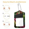 thumbnail image 2 of Square PU Leather Luggage Tags - 2 Pack with Privacy Cover and Stainless Steel Ring - Suitable for Travel, Backpack, Handbag - Suitcase Tags, Travel Tag Tropical Leaves, 2 of 7