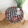 thumbnail image 5 of Nappe Ronde de la Saint-Valentin Gnomes 60 Pouces Carreaux Noir et Blanc Cœur Rouge Lavable Résistant aux Plis et aux Taches Polyester Décorations Rustiques pour Fête Maison Cuisine Salle à Manger, 5 of 5