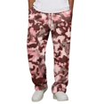 thumbnail image 3 of Men Elastic Drawstring Waist Camo Sweatpants Wide Leg Loose Fit Soft Athletic Jogger Streetwear Trousers With Side Pockets 2XL, 3 of 8
