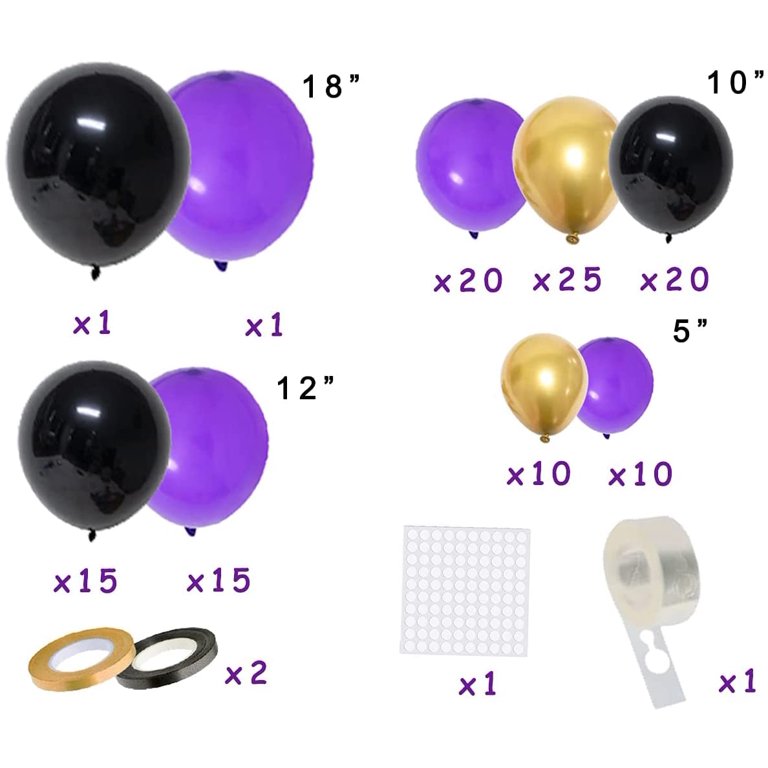 Purple Gold Balloon Garland Arch Kit, 121 PCS Purple Gold Party Supplies  Gold Purple Balloons Gold C…See more Purple Gold Balloon Garland Arch Kit