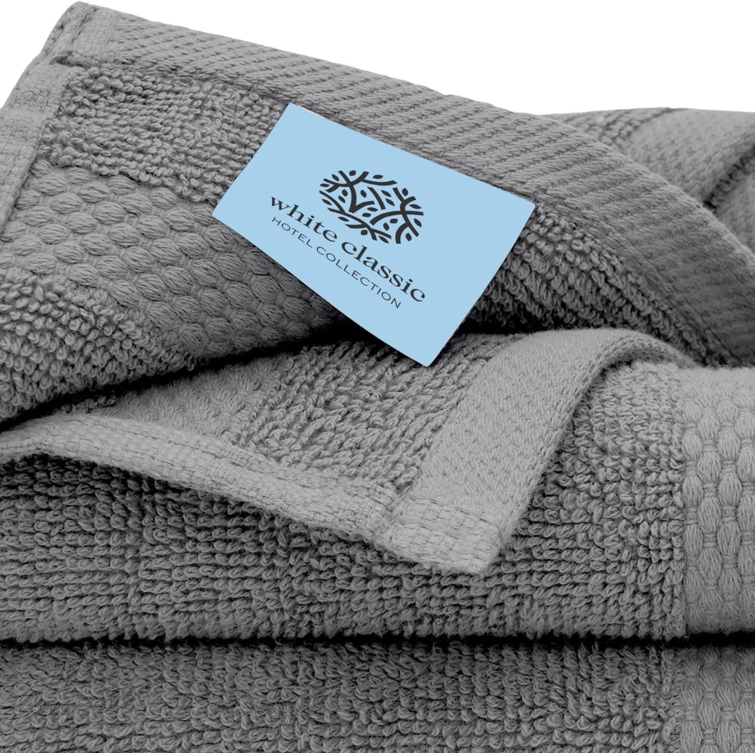 Classic Luxury Cotton Towels 13x13 Inch - 650 GSM Turkish Cotton | Hotel, Spa, Bathroom Face Towels | Pack of 12