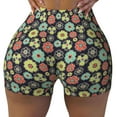 thumbnail image 2 of Lsque Daisies Flowers Pattern High Waisted Biker Shorts for Women-Tummy Control Fitness Athletic Workout Running Yoga Gym Shorts,Moisture-Wicking-, 2 of 9