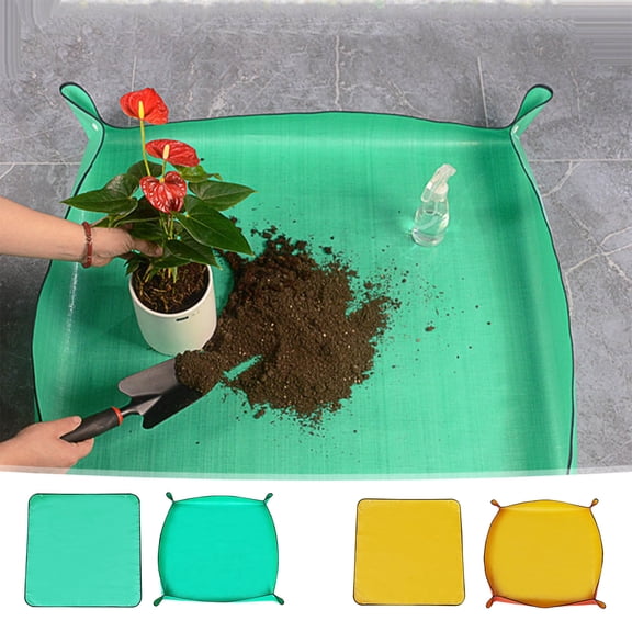 Best Bargains Waterproof Plant Transplanting Mat - 19.69" Foldable Gardening Work Surface with Copper Buckle Protection - Durable PVC Material for Indoor/Outdoor Potting, Pruning & Plant Care