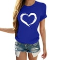 thumbnail image 2 of hcuribad Valentine's Shirts for Women Womens Shirts t Shirts for Women Matching Shirts for Couples Womens Blouse Valentines Day Short Sleeve t Shirt Love Shirts Tops Gifts for Couples Blue 2XL, 2 of 5