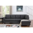 thumbnail image 3 of 96" Linen Sectional Sofa Couch with Right Facing Chaise, L Shaped Couch with 5 Seat Upholstered for Living Room, Apartment, Office, 3 of 5