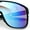 Black - Blue Mirror, variant on Classic Oversized Mens Shield Sport Plastic Minimal Color Mirror Lens Sunglasses Black - Orange Mirror