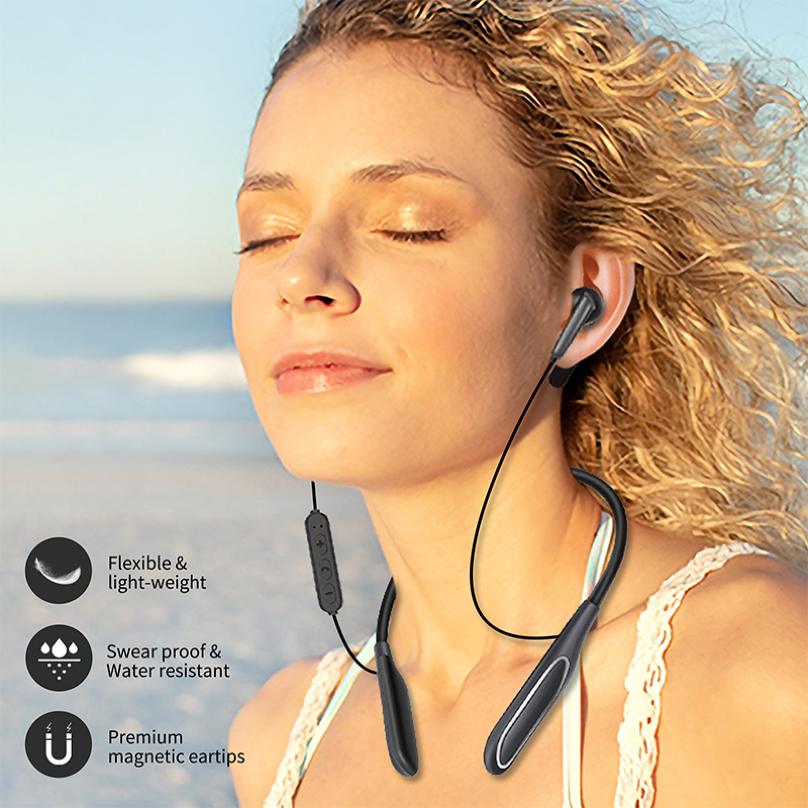 Lingouzi Bluetooth Headphones Neckband Bluetooth Headphones Colorful 