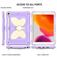 thumbnail image 7 of FJLBDE Case for iPad 9th 8th 7th Gen 10.2 inch 2021 2020 2019 with Butterfly Stand, Shockproof Protective Tablet Cover with Pencil Holder Shoulder Strap for Kids Girls, Beige Purple, 7 of 7