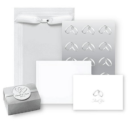 White Vellum Border Wedding Invitation and Favor Box Kit