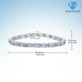 thumbnail image 5 of JEWELEXCESS Sky Blue Topaz Bracelet for Women – Genuine, Single-Row Blue Sky Blue Topaz Jewelry – 925 Sterling Silver Bracelets – Birthstone Bracelet Sterling Silver Jewelry Gifts for Women, 5 of 5
