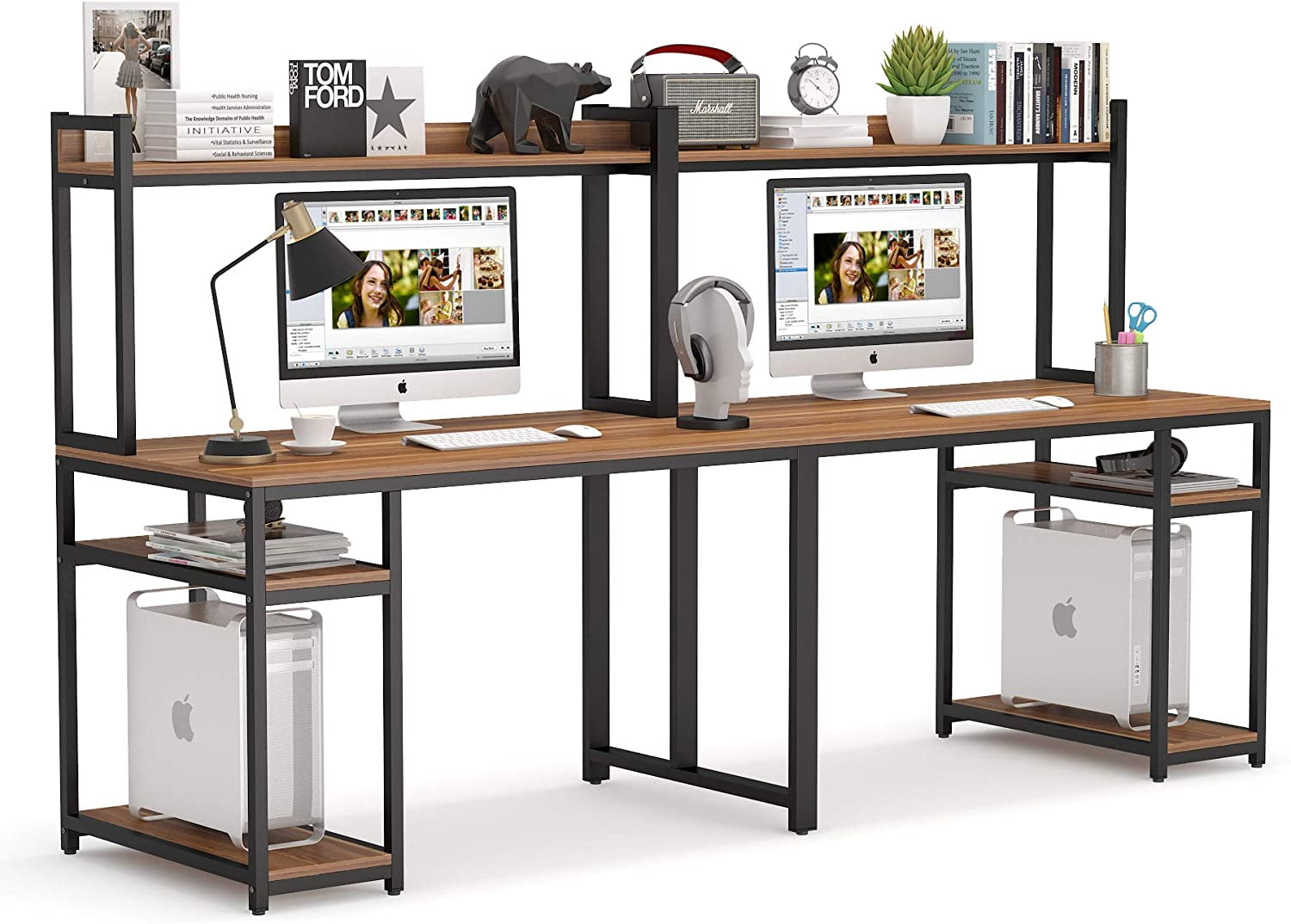 Double Desk, 94.5 inches Extra Long Computer Desk with ...