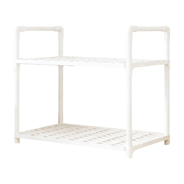 SIYTUAU Multi Layer Kitchen Storage Rack Trolley Floor Standing Utility Cart With Wheels For Bathroom Microwave White S Plastic