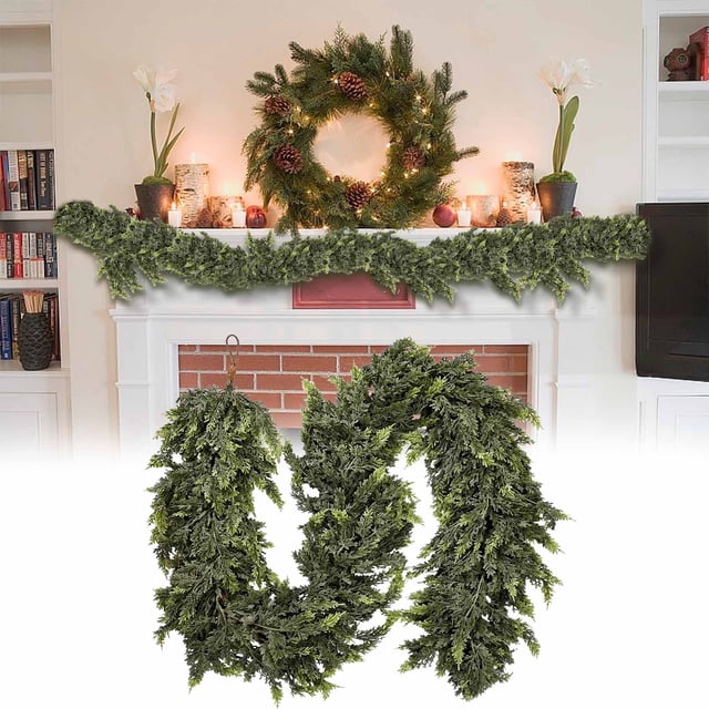 Christmas Soft Glue Feel Pe Pines Needles Encryption Two-Color Decorative Christmas Rattan