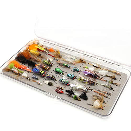YZD Fly Fishing Flies Realistic Dry Wet Nymph Trout Flies Hand Tie Lures Kits 12/26/48 Pcs