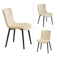 thumbnail image 5 of L'AGRATY Modern Dining Chairs Set of 4, High Back PU Leather Upholstered Kitchen Chairs with Cushion - Heavy Duty Metal Legs for Dining Room, Restaurant, Cafe (Beige), 5 of 8