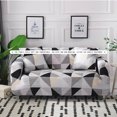 thumbnail image 3 of Smilepp Soft Elastic Universal Sofa Cover Breathable Wear-resistant Printed Slipcover Protector 4 Persons Black Gray, 3 of 8