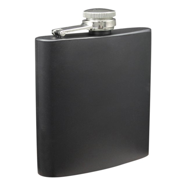 Flasque de Poche en Acier Inoxydable pour Hanches, Alcool, Whisky, Liqueur, Bouchon à Vis 6 oz